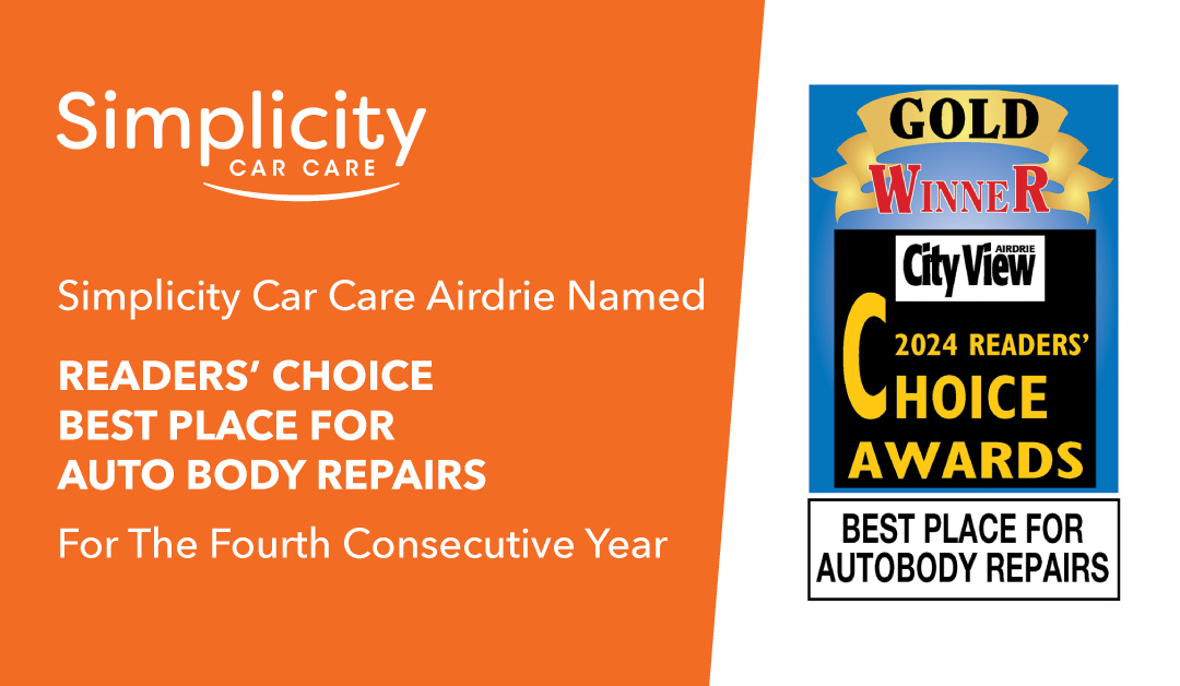 Simplicity Car Care Airdrie Named Readers Choice Best Place for Auto Body repairs for the Fourth Consecutive Year